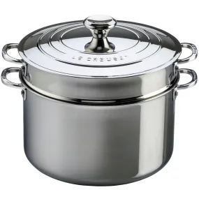 Le Creuset Stainless Steel 9-Quart Stockpot With Colander Insert