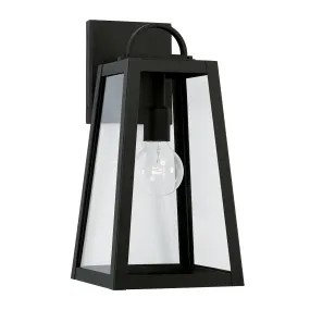 Leighton 1-Light Outdoor Wall Lantern in Black