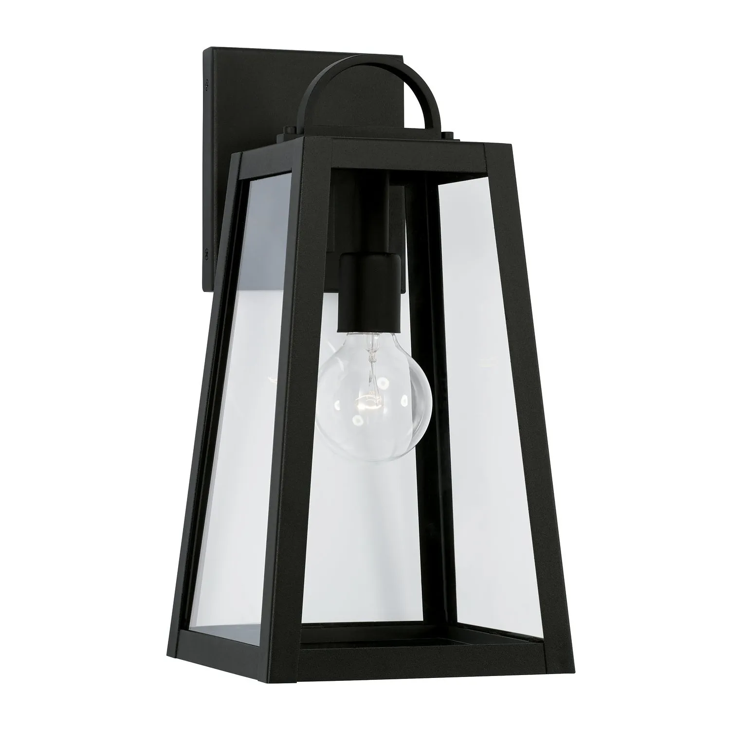 Leighton 1-Light Outdoor Wall Lantern in Black