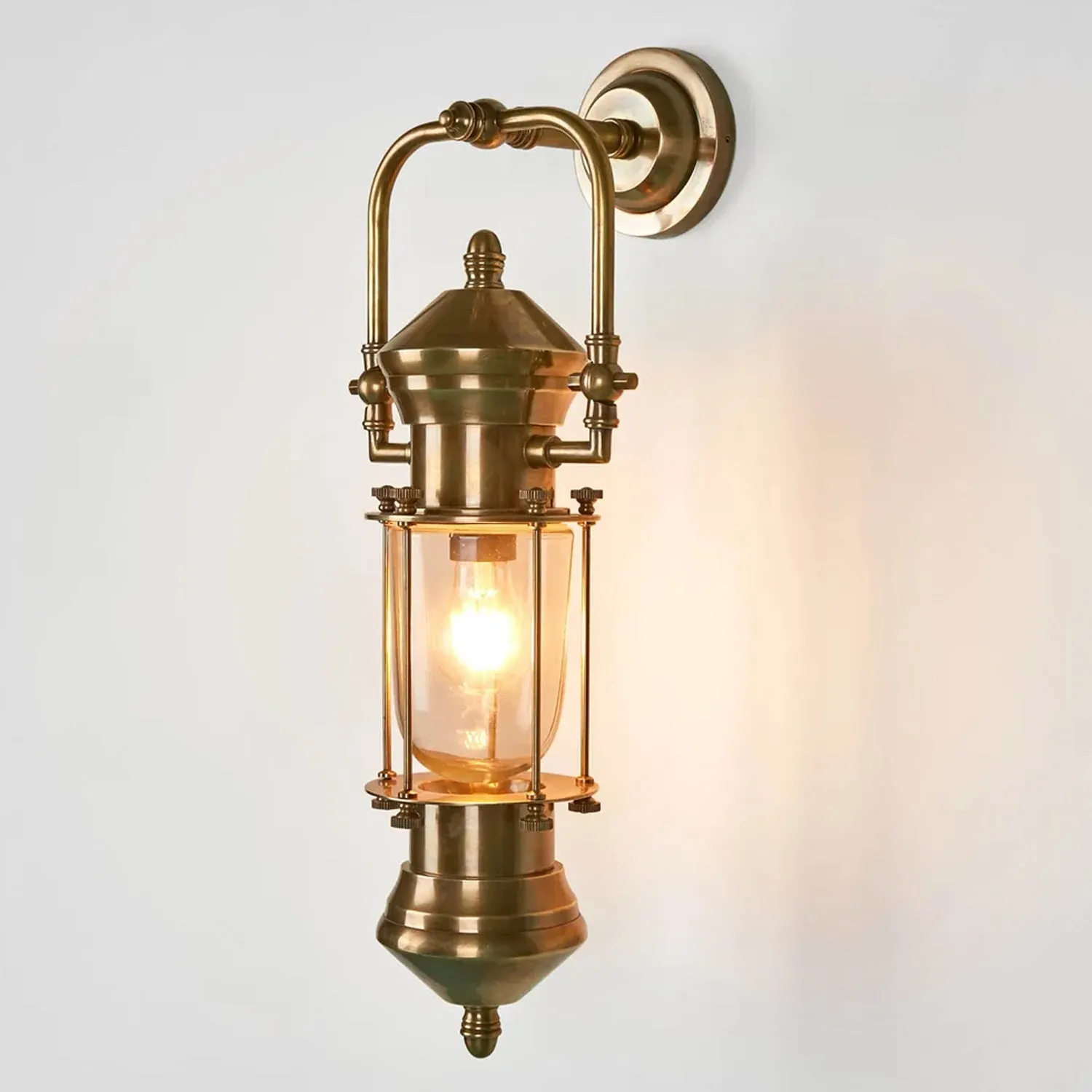 Lisbon Outdoor Wall Light in Antique Brass or Silver - Emac and Lawton Lighting