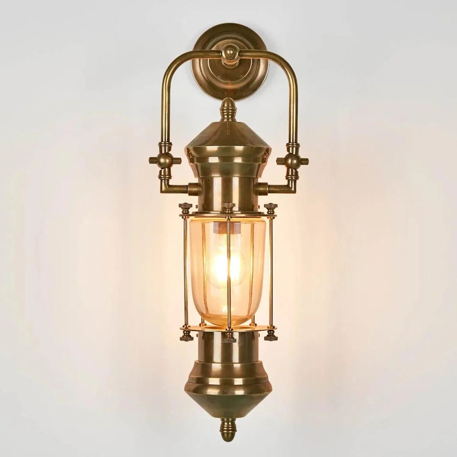 Lisbon Outdoor Wall Light in Antique Brass or Silver - Emac and Lawton Lighting