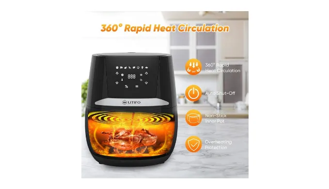 LITIFO 4.5QT Air Fryer with Digital, LED Touch Screen (NEW) - Ships Quick!