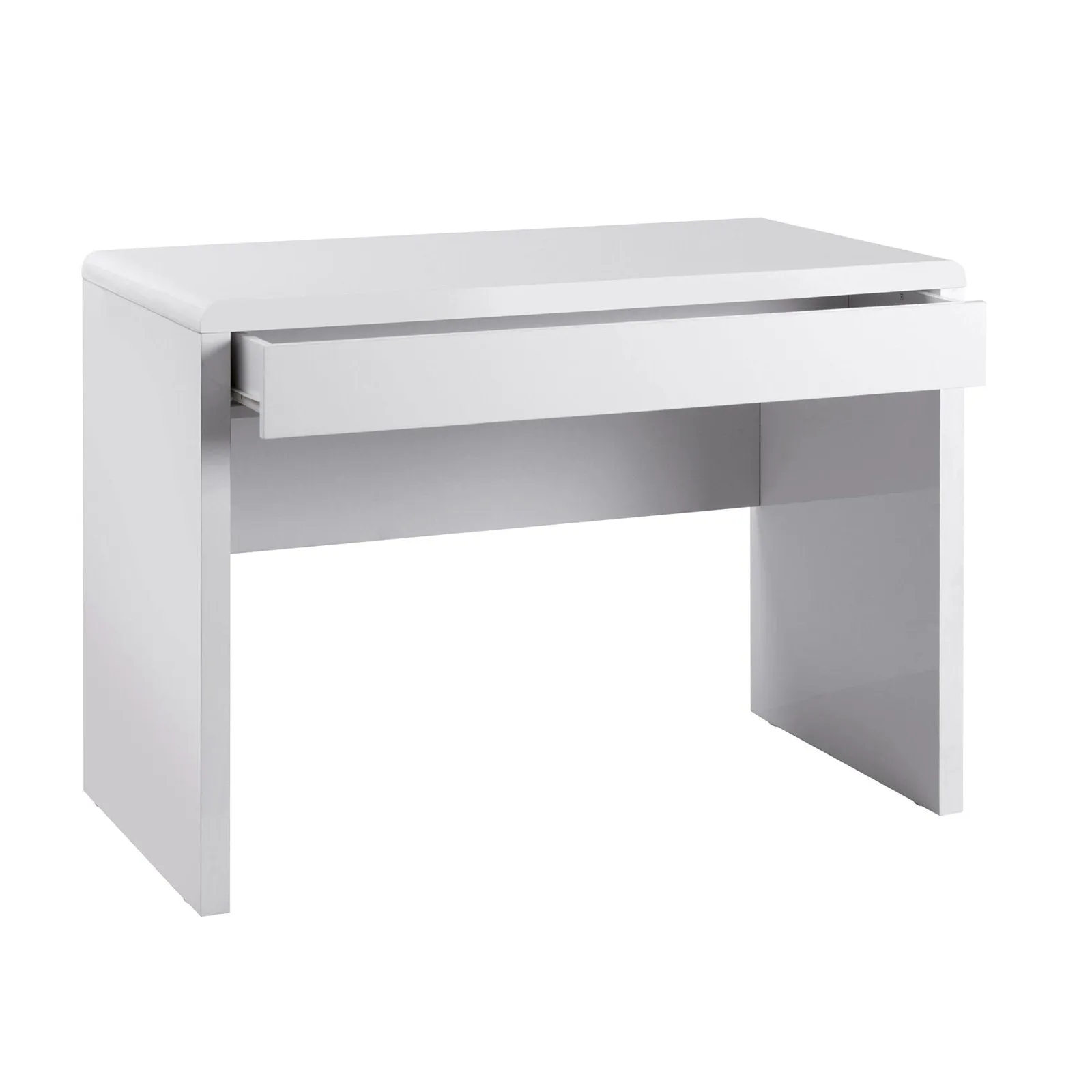 Luxor home office workstation with integrated full length drawer - white gloss