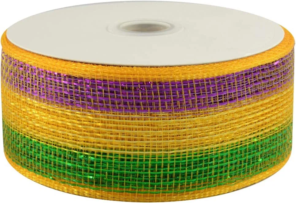 Mardi Gras Wreath Deco Mesh - 2-1/2" X 20 Yards