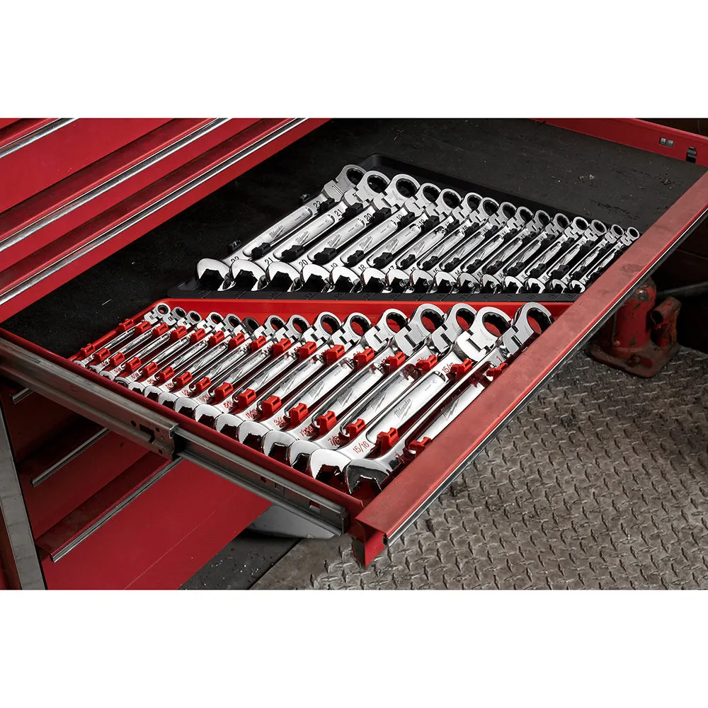 Milwaukee 48-22-9413 Flex Head Ratcheting SAE Combination Wrench Set - 15 PC