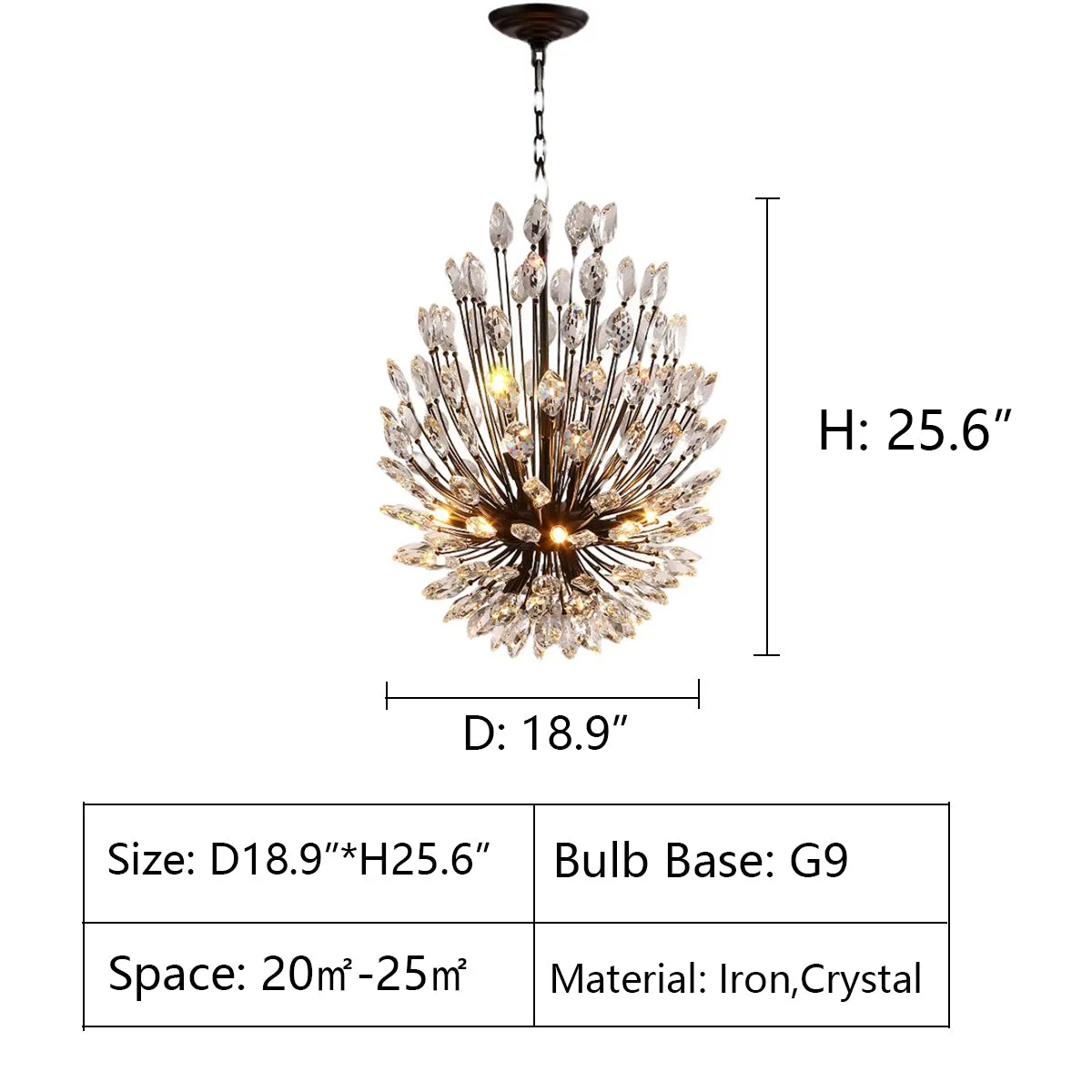 Modern Iron Art Bouquet Shape Branch Crystal Chandelier for Living Room/Dining Room/Coffe Shops