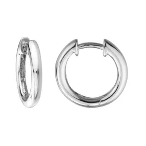 Mountz Collection 15mm Round Hinged Hoop Earrings in Sterling Silver