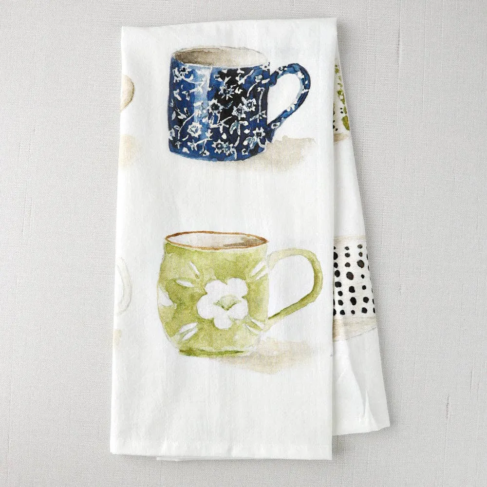 Mugs Art Tea Towel