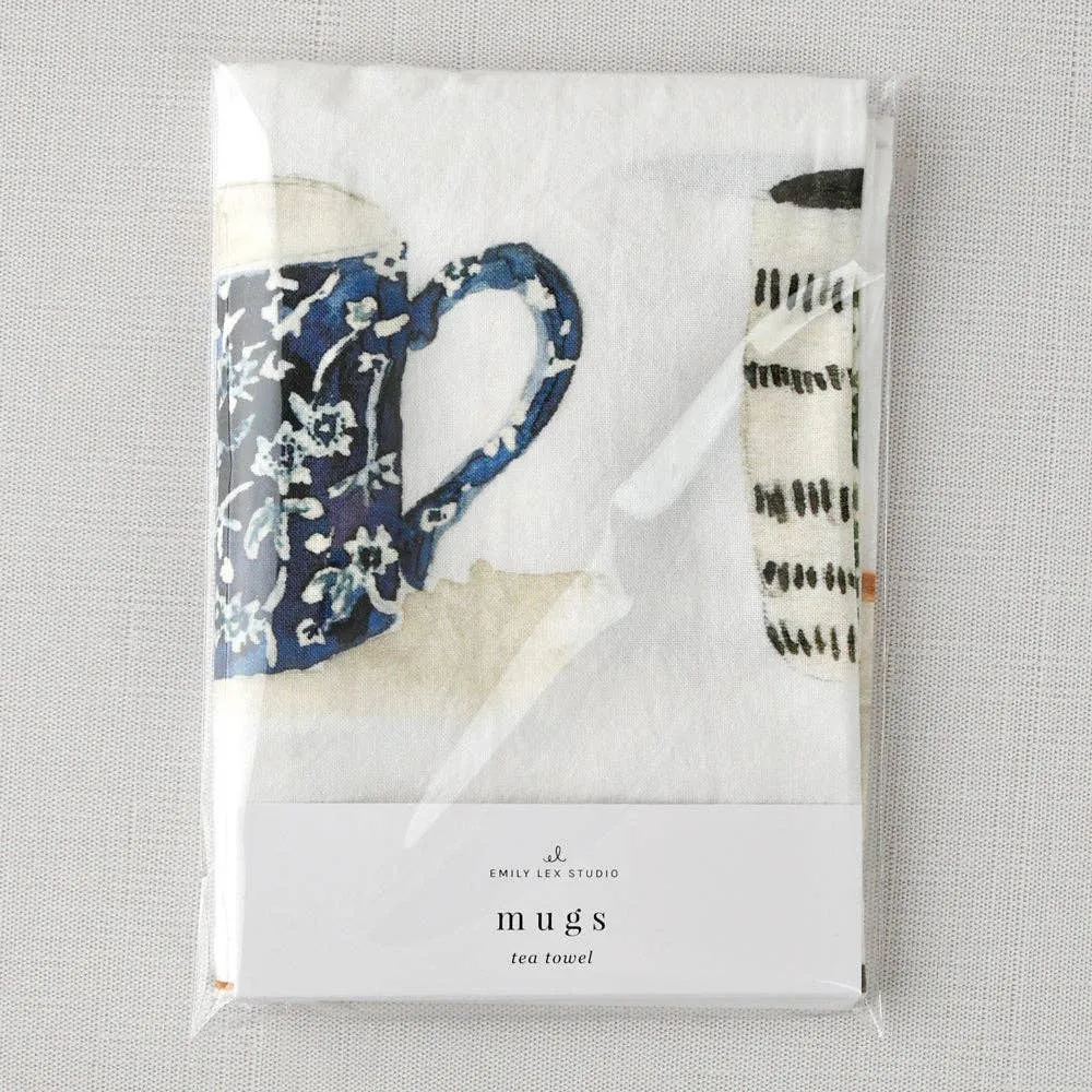 Mugs Art Tea Towel