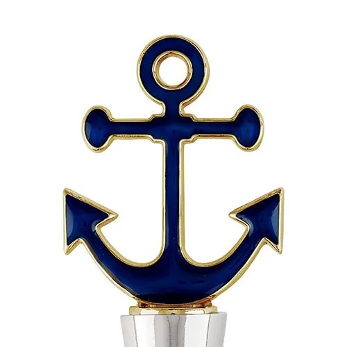 NAVY ANCHOR BOTTLE STOPPER