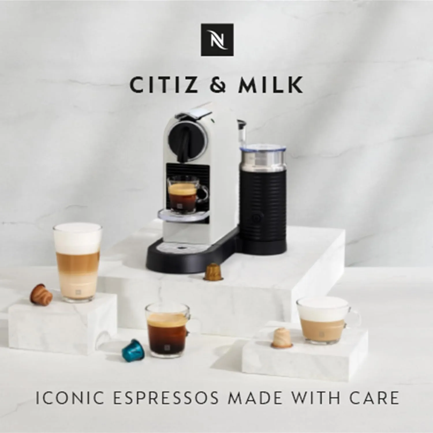 Nespresso Citiz Pod Coffee Machine with Milk Frother by Magimix – White | Espresso, Cappuccino & Flat White Maker