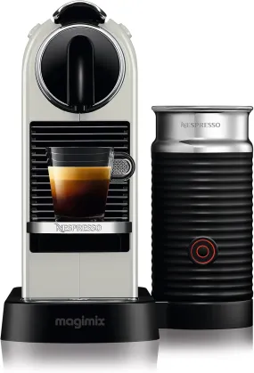 Nespresso Citiz Pod Coffee Machine with Milk Frother by Magimix – White | Espresso, Cappuccino & Flat White Maker