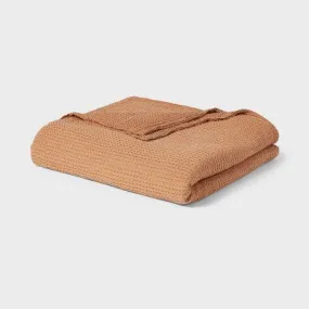 New - Full/Queen TENCEL Lyocell Waffle Bed Blanket Brown - Threshold