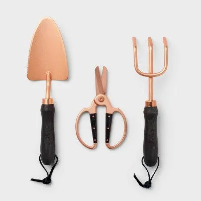 New - Hilton Carter Garden Tool Kit 3pc Gardening Tool Sets Copper Finish