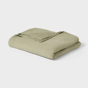 New - King TENCEL Lyocell Waffle Bed Blanket Green - Threshold: Cooling, Midweight, OEKO-TEX Certified