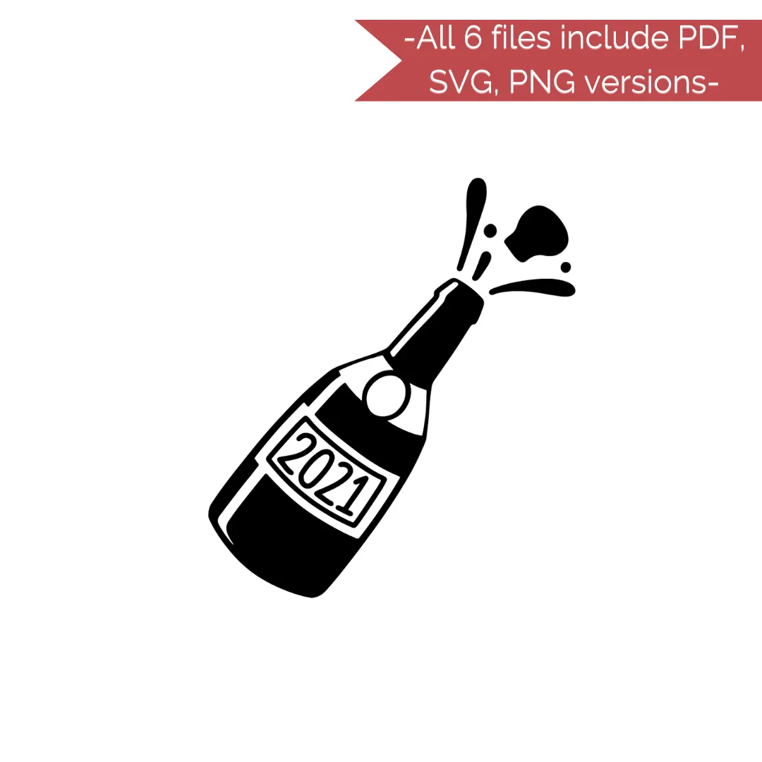 New Years Stencil Cut Files! 2021 [AI SVG PNG DXF]