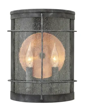 Newport Medium Wall Mount Lantern in Aged Zinc