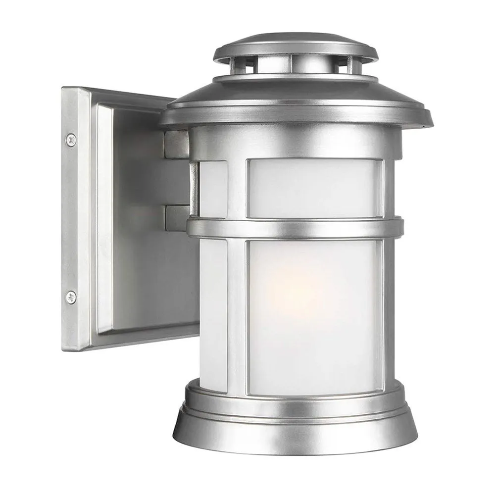 Newport Outdoor Wall Light Small Antique Bronze, Brushed Steel