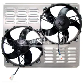 Northern Dual Electric Fan - 11 ins - 12V - 18-1/8 x 22-3/8 x 4-3/8 in Shroud