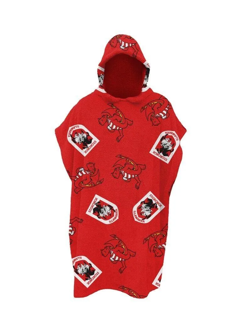 NRL Youth Hooded Towel - St George Illawarra Dragons - Kids - Beach Bath - OSFM