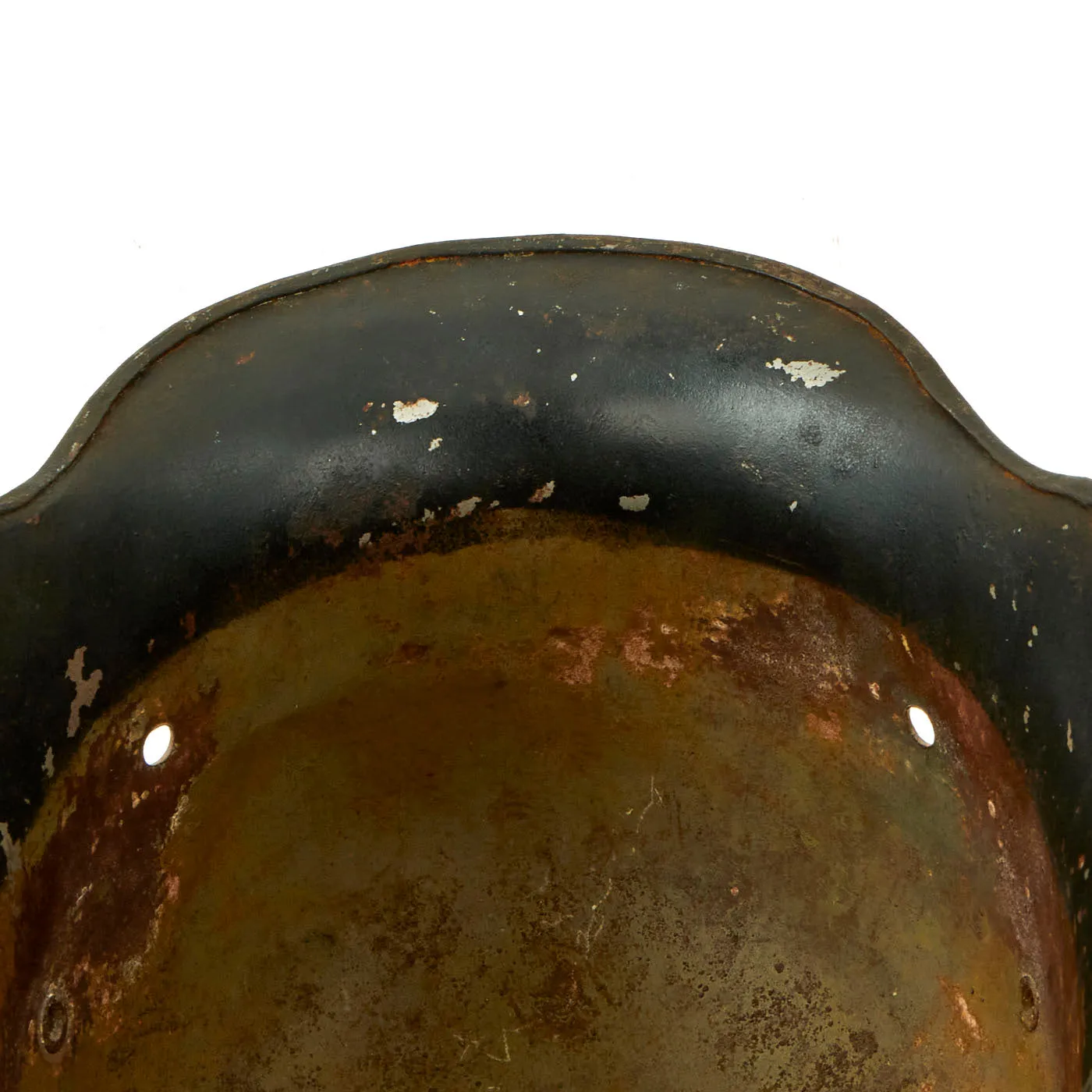 Original German WWI M18 Stahlhelm Helmet Shell - Collector Modified Post War with Genuine SS Decal & Ear Cut Out