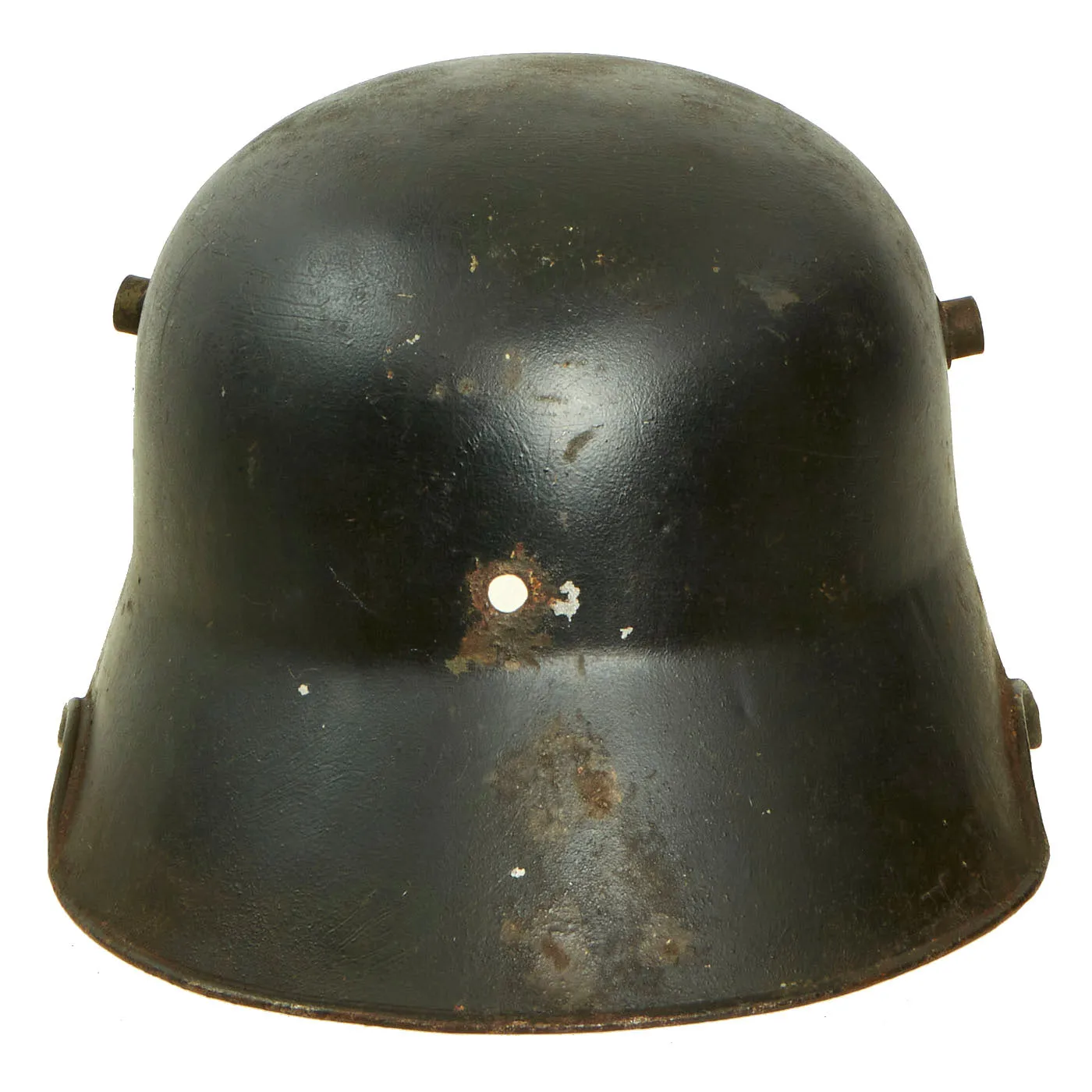 Original German WWI M18 Stahlhelm Helmet Shell - Collector Modified Post War with Genuine SS Decal & Ear Cut Out