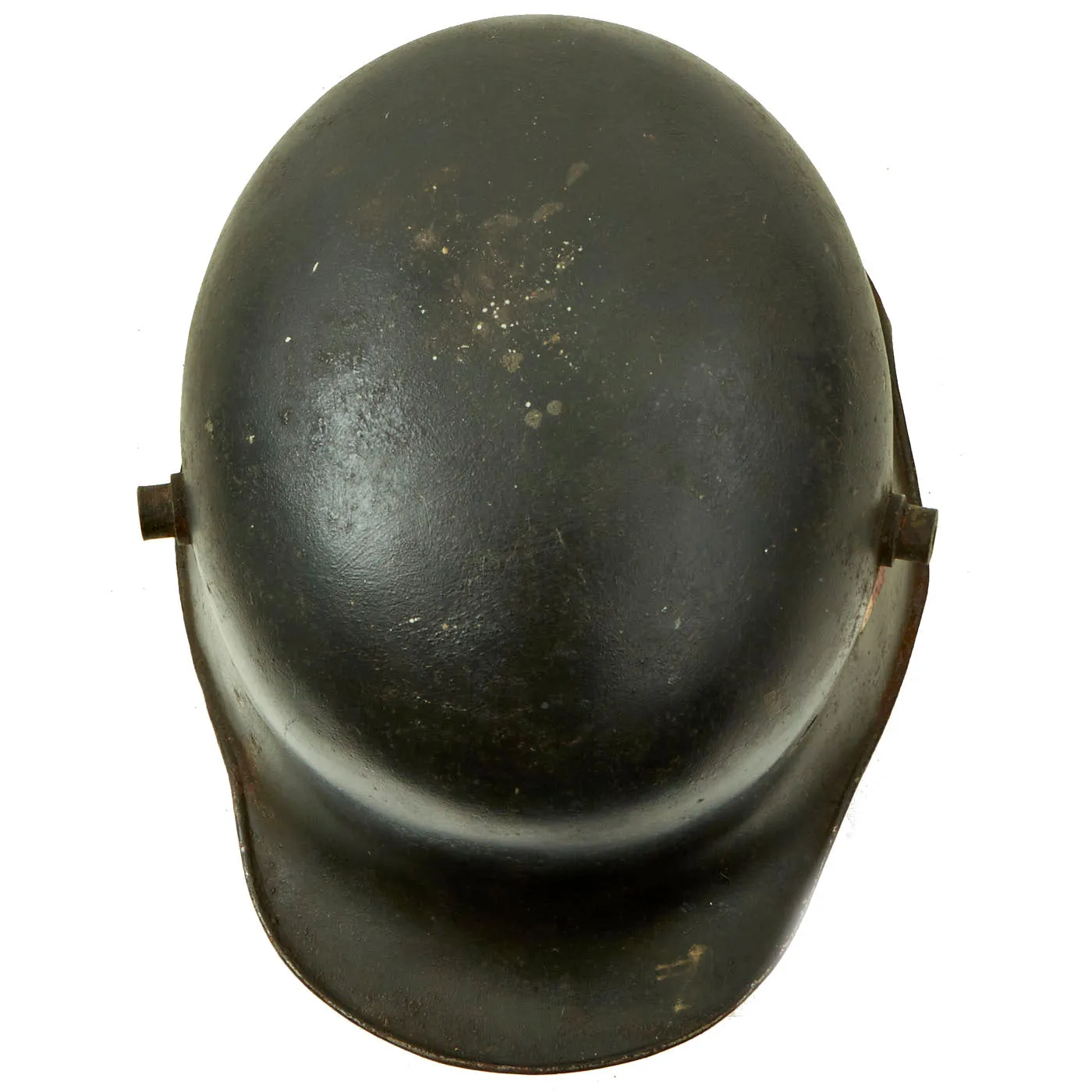 Original German WWI M18 Stahlhelm Helmet Shell - Collector Modified Post War with Genuine SS Decal & Ear Cut Out