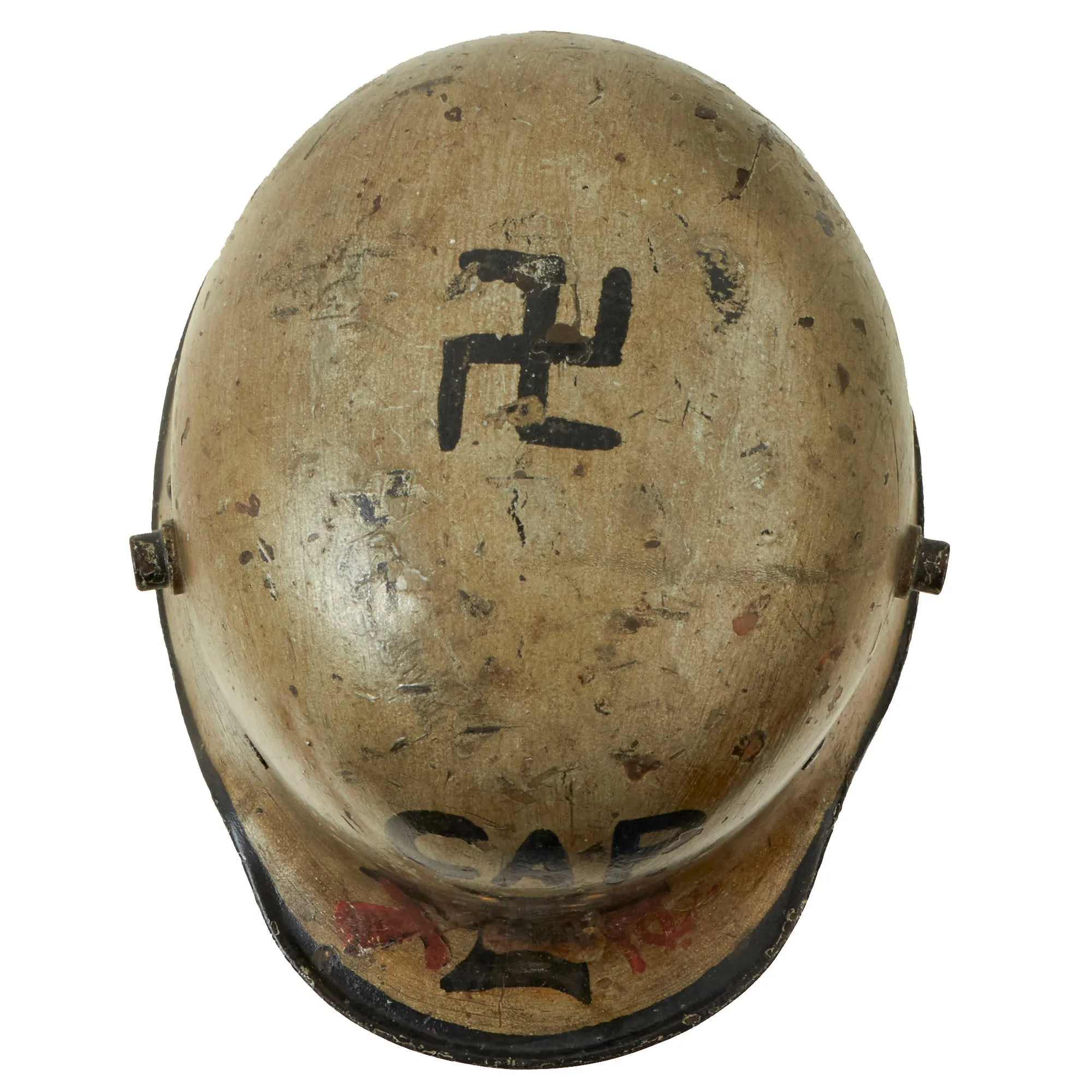 Original Imperial German WWI M16 Stahlhelm Helmet Shell Decorated for Motorcycle Club Post War - marked ET64