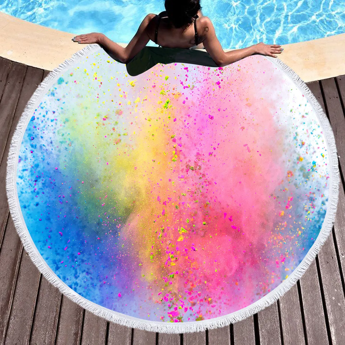 Over the Rainbow Round Beach Towel