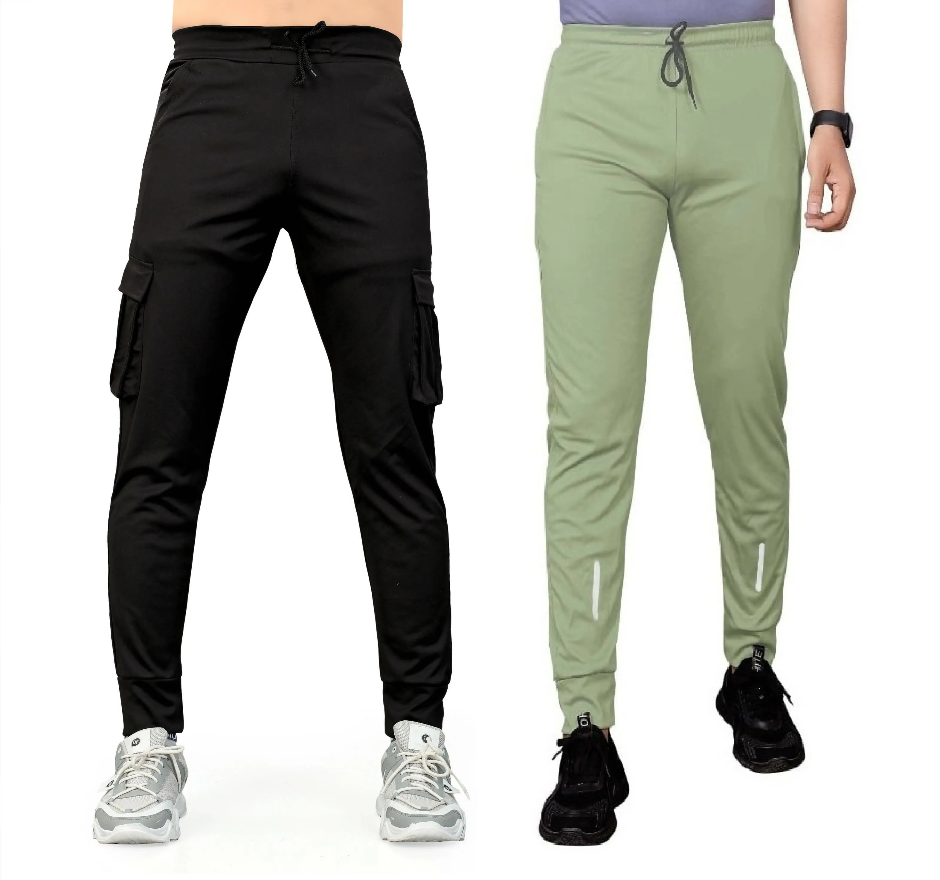 Pack of 2 Men Solid, Pocket Black, Pista Track Pants