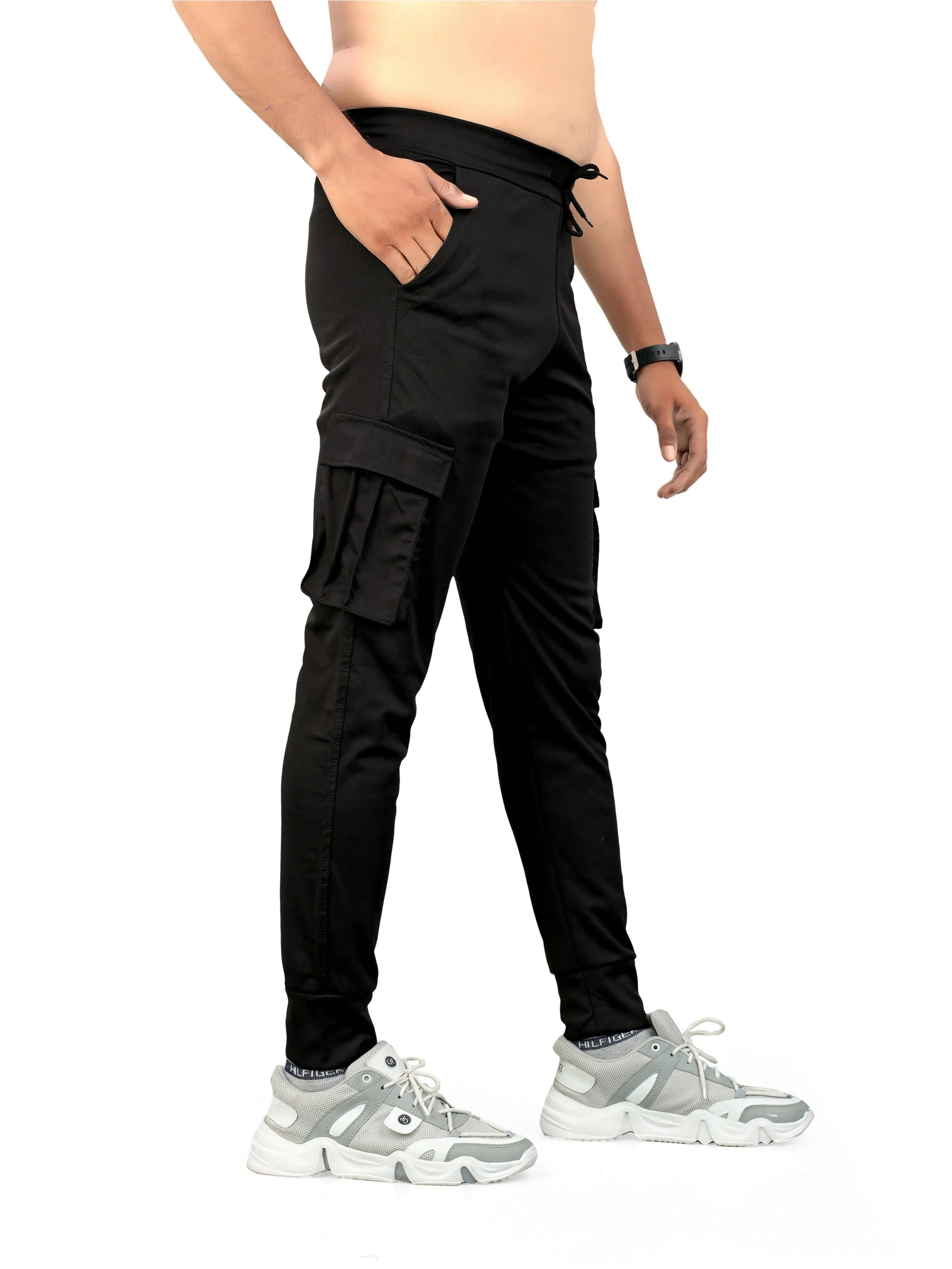 Pack of 2 Men Solid, Pocket Black, Pista Track Pants