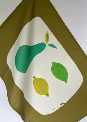 Pear, Lemon & Lime Tea Towel - Olive