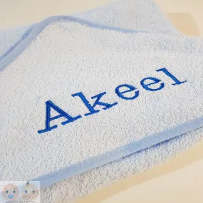 Personalised Blue Hooded Wrap Towel