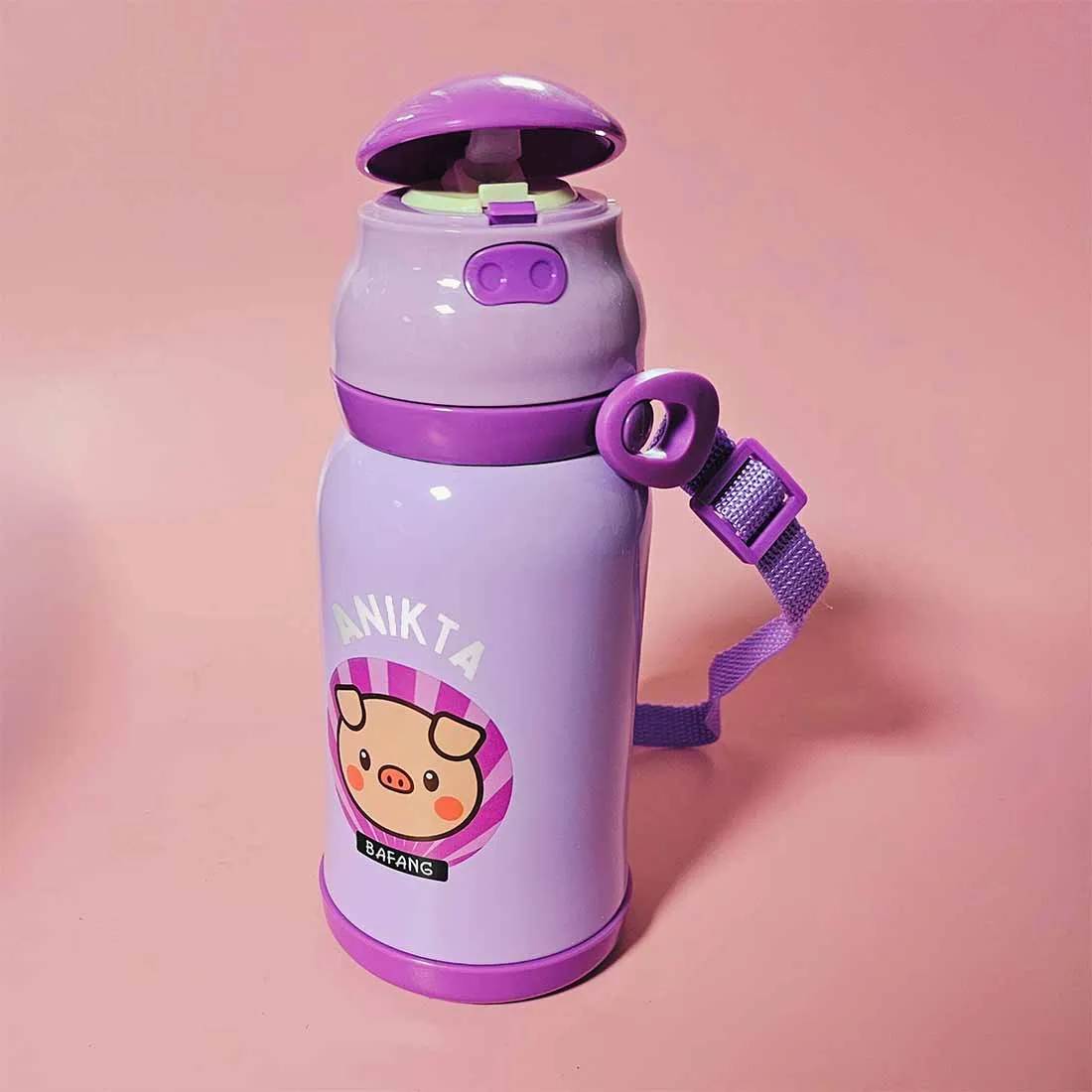 Personalised Childs Water Bottle with Name Printed Sipper Bottle for Kids