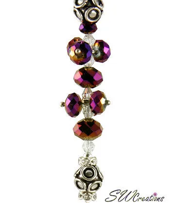 Purple Agate Gemstone Crystal Beaded Fan Pull