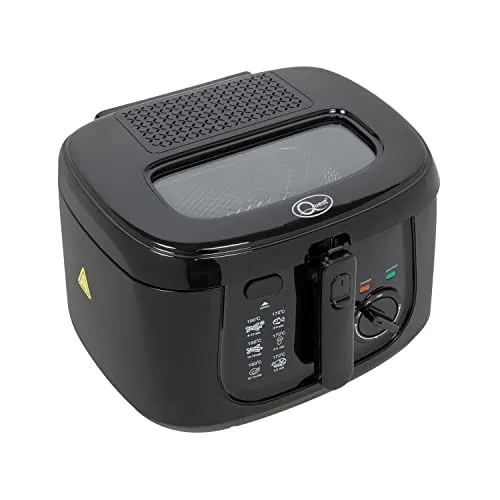 Quest 35239 2.5L Deep Fryer/Features Removable Lid & Large Observation Window/Adjustable Temperature/Ergonomic Cool Touch Handle/Black