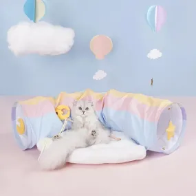 Rainbow Cat Tunnel Bed – Soft, Interactive Hideout & Cozy Sleep Space