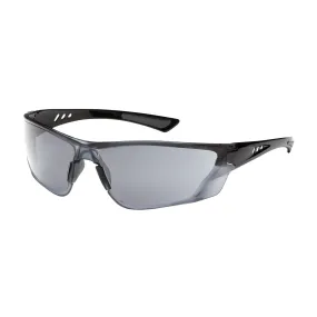 Recon Rimless Safety Glasses with Gloss Black Temple, Light Gray Lens and Anti-Scratch / FogLess 3Sixty Coating (12 Pairs)