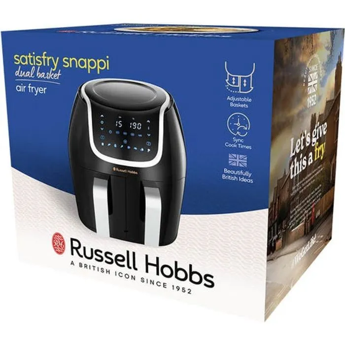 Russell Hobbs Satisfry Snappi 8.5L 1800W Dual Basket Air Fryer - Black | 27290