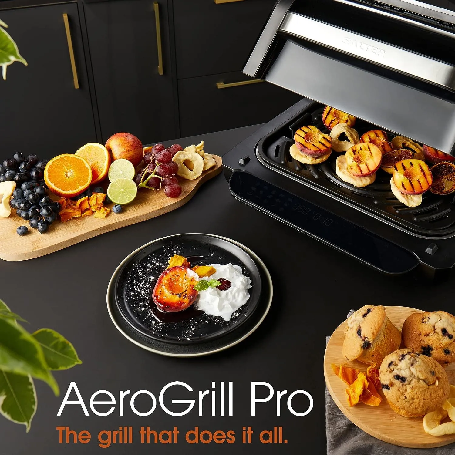 Salter EK5106 AeroGrill Pro - 16 in 1 Hot Air Fryer, 1700W Health Grill, Tabletop Multicooker, LED Touch Controls, 3.8L