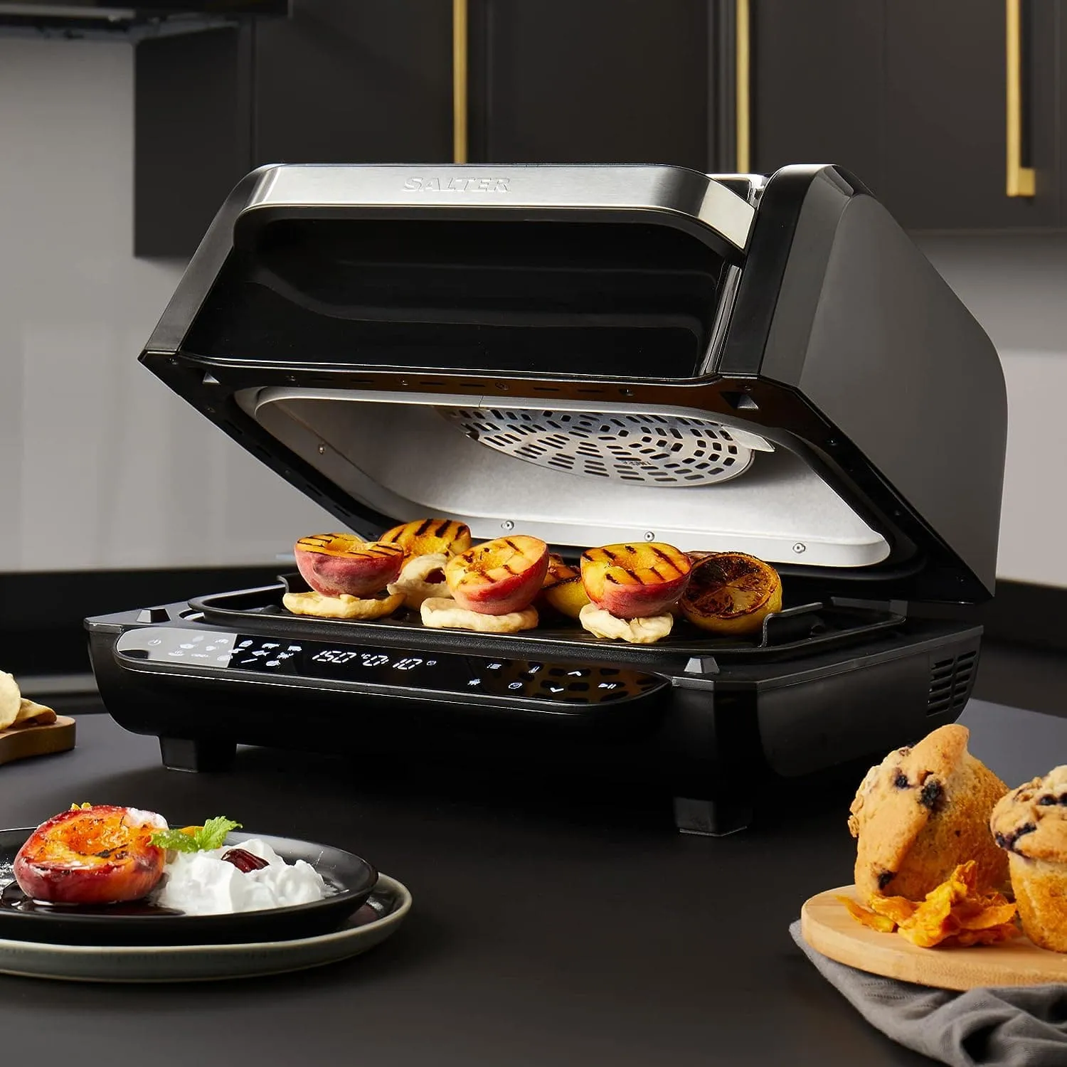 Salter EK5106 AeroGrill Pro - 16 in 1 Hot Air Fryer, 1700W Health Grill, Tabletop Multicooker, LED Touch Controls, 3.8L