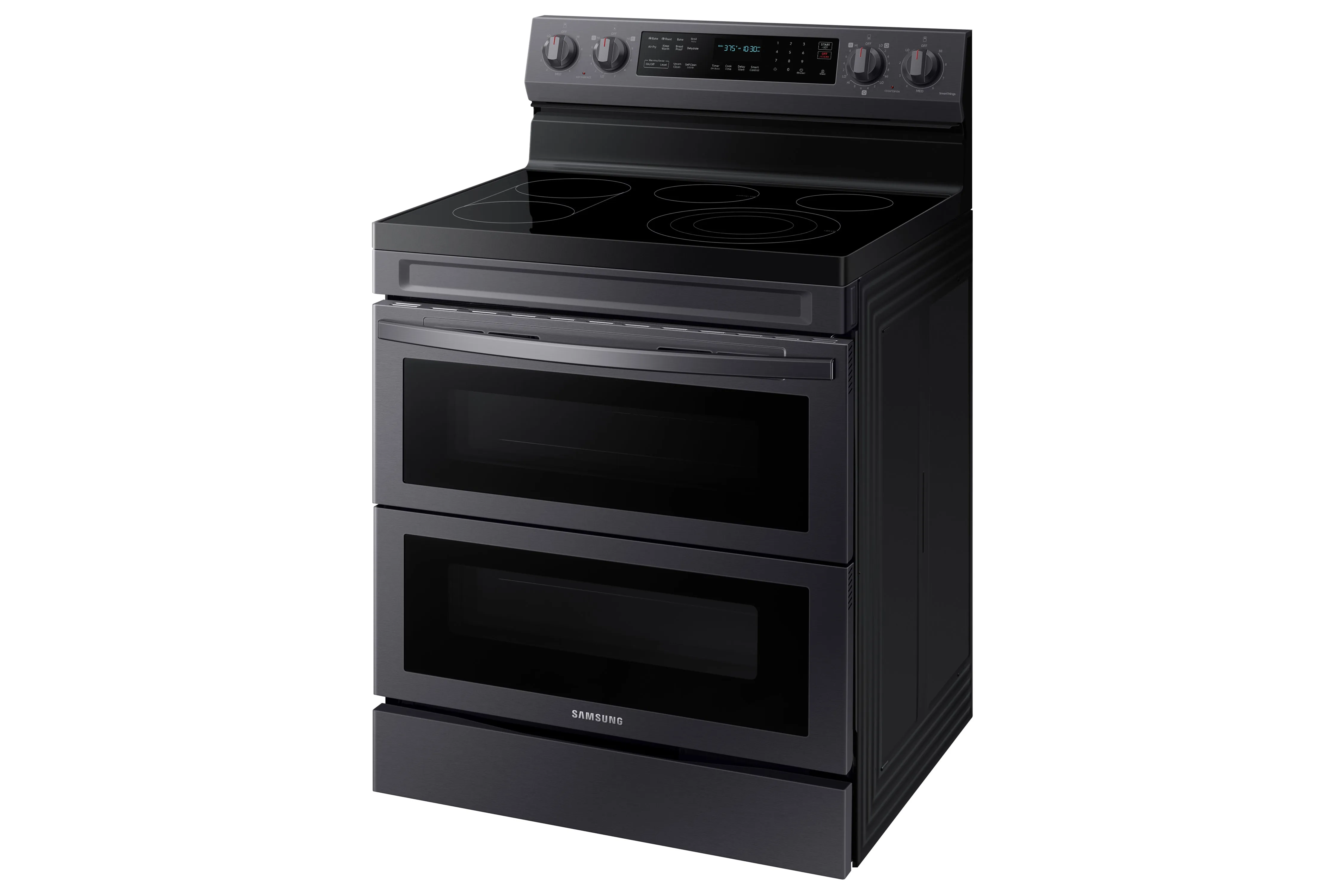 Samsung Black Stainless Steel 30" Dual Door Electric Freestanding Range with Air Fry (6.3 Cu. Ft.) - NE63A6751SG/AC