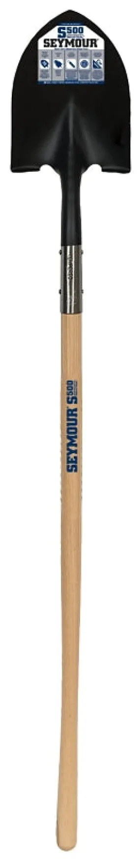 Seymour 49344 Shovel, 9-1/2 in W Blade, 14 ga, Steel Blade, Hardwood Handle, Long Handle, 48 in L Handle :EA: QUANTITY: 1