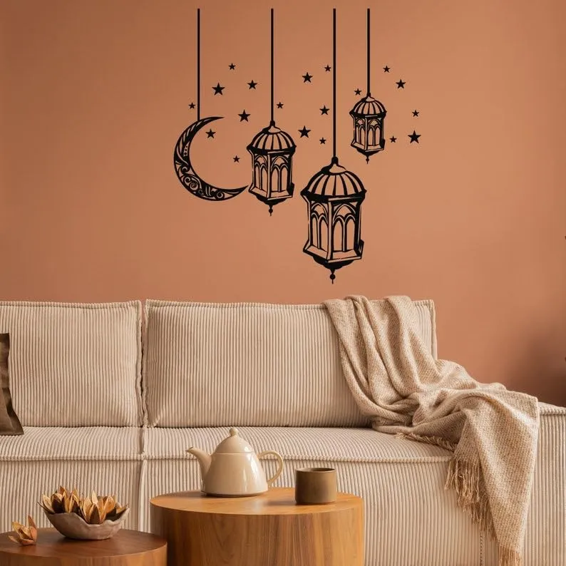 SnappySticker Lanterns Wall Sticker PVC Vinyl Easy to Stick (27 X 30)