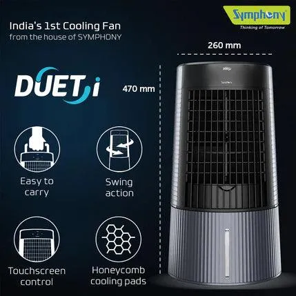 Symphony Duet Personal Table Cooling Fan for Home, Office, Shop Ultra High Speed Table Fan