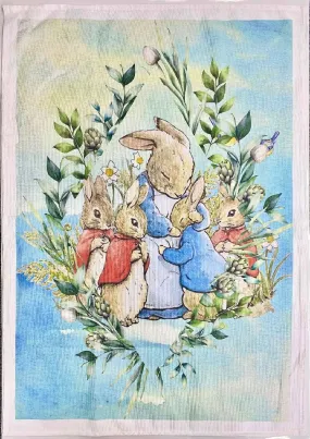 TEA TOWEL PETER RABBIT MUM & KIDS