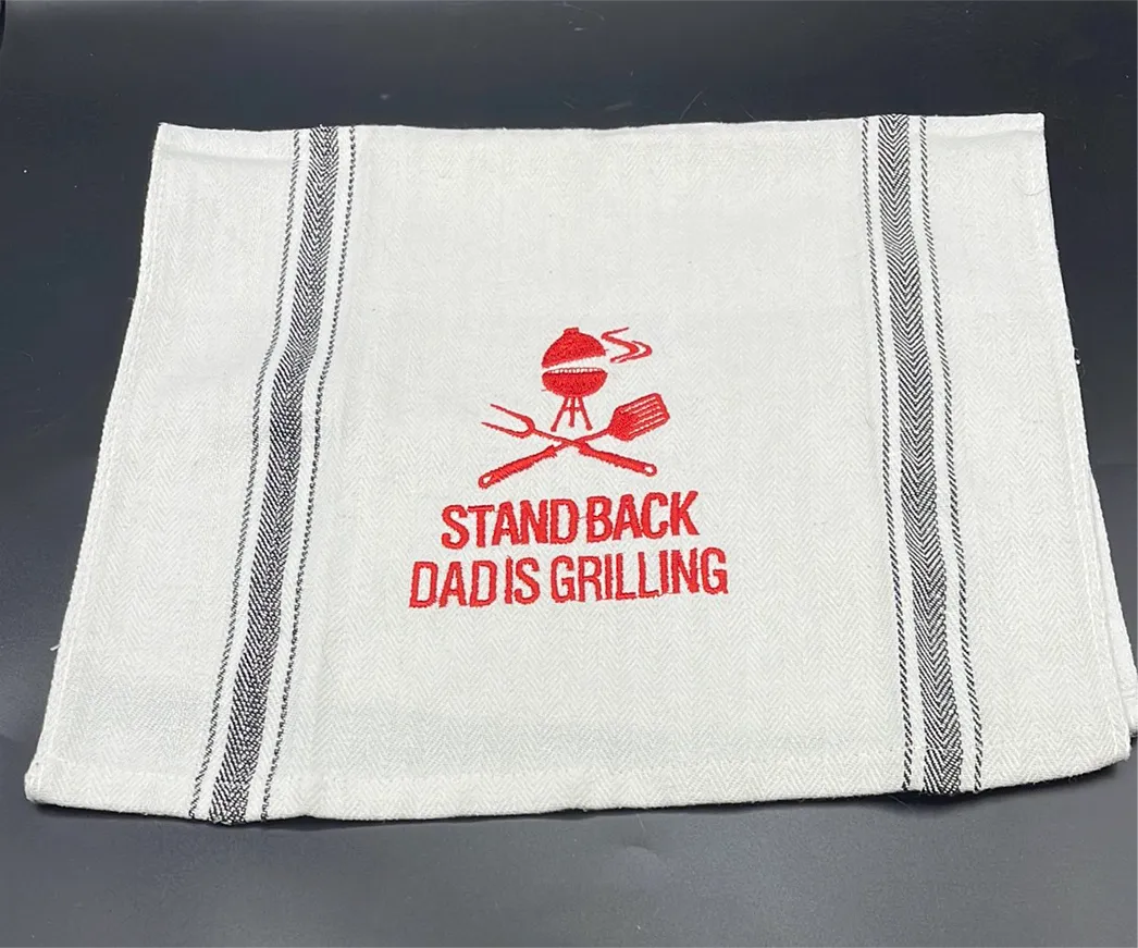 Tea Towel "Stand Back Dad is Grilling"