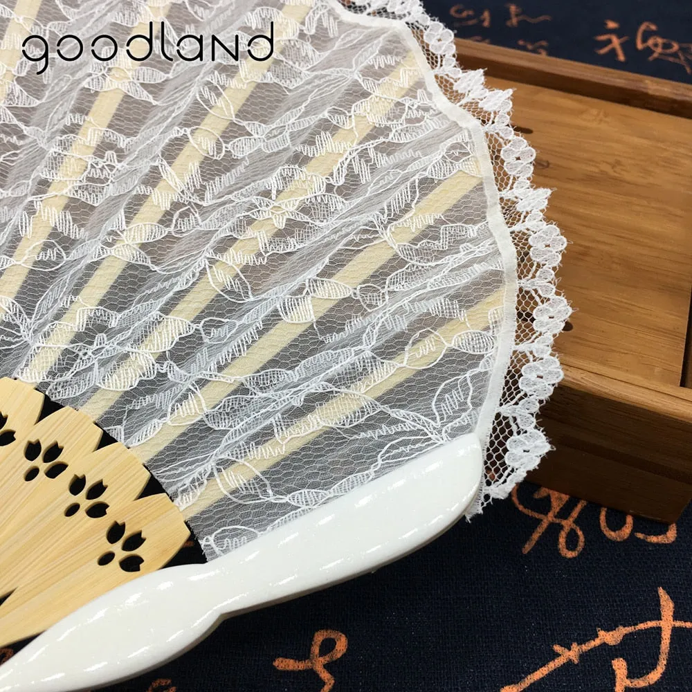 TEEK - Vintage Spanish Bamboo Carved Lace Hand Fan