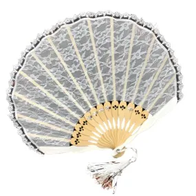 TEEK - Vintage Spanish Bamboo Carved Lace Hand Fan