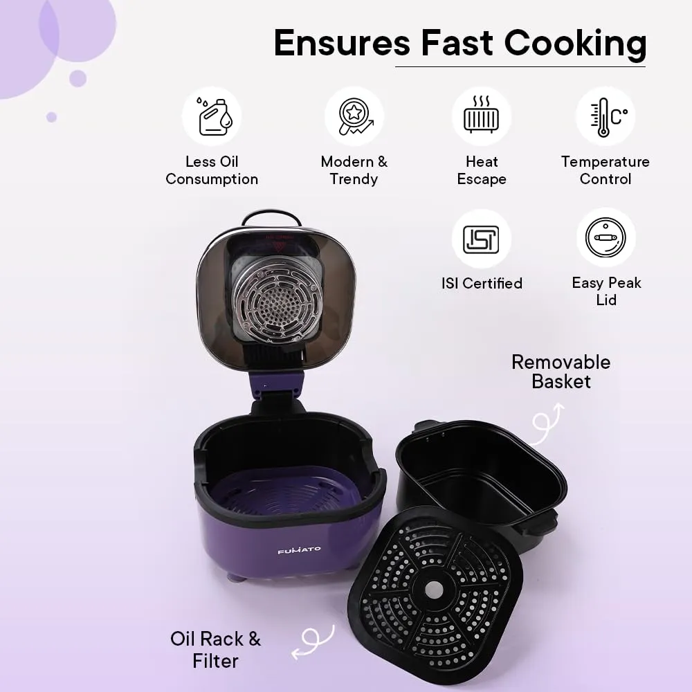 The Better Home Fumato's Kitchen and Appliance Combo| Easy Peek Air Fryer   Air Tight Glass Jars Pack of 9|Food Grade Material| Ultimate Utility Combo for Home| Purple Blue